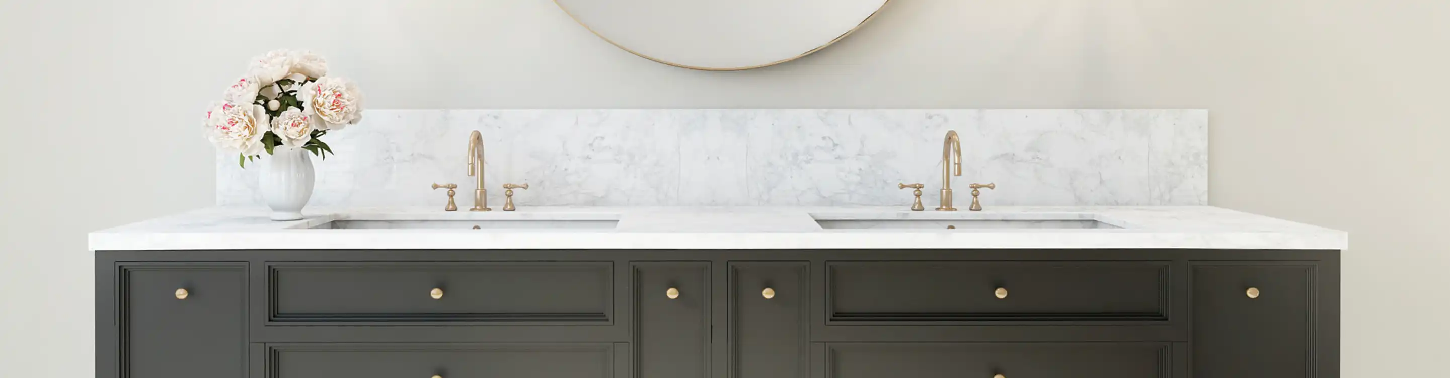 Marble bathroom sink and countertops. 